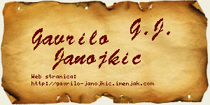 Gavrilo Janojkić vizit kartica